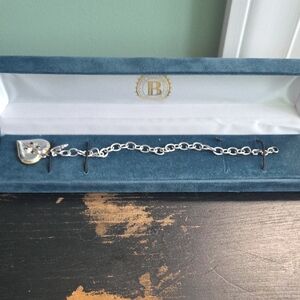 The Bradford Exchange "My Daughter" Silver Heart Charm Bracelet